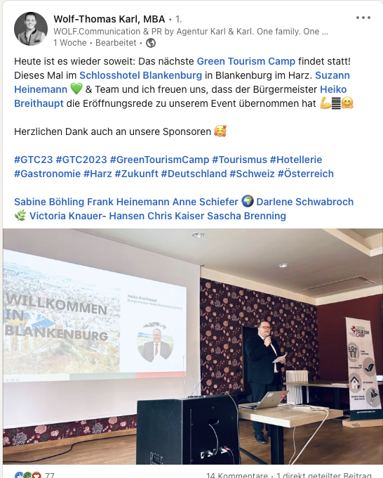 Social Media Post Sascha Brenning