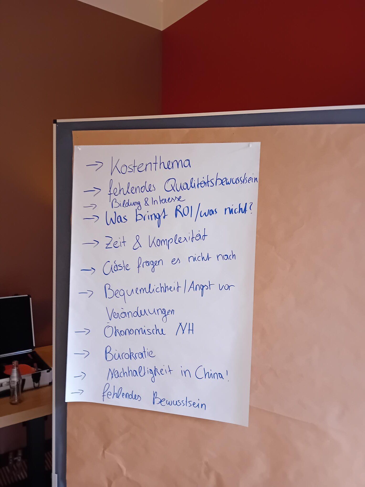 Notizen auf Whiteboard